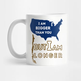 Bigger and longer, a comparison of countries Mug